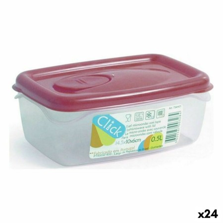 Boîte à repas rectangulaire avec couvercle Dem 39582 Rectangulaire 14,5 x 10 x 6 cm (24 Unités) (0,5 L) (14,5 x 10 x 6 cm): Plus