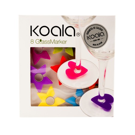 Identificateur de Verres Koala Étoile Plastique Multicouleur 8 Pièces (12,8 x 5 x 13,7 cm): Plus de 300.000 produits de grandes 