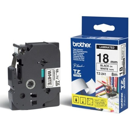 Ruban Laminé pour Etiqueteuses Brother TZe241 Noir/Blanc 18mm: Plus de 300.000 produits de grandes marques en vente directe à pr