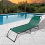 Marbueno Chaise Longue Pliante Acier Avec Coussin Jardin et Piscine 190X58X27 cm Vert 10002: Plus de 300.000 produits de grandes