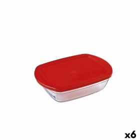 Boîte à repas rectangulaire avec couvercle Ô Cuisine Cook & Store Rouge 1,1 L 23 x 15 x 6,5 cm Silicone verre (6 Unités): Plus d