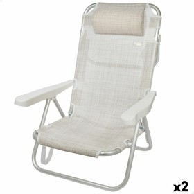 Chaise Pliante avec Repose-Tête Aktive Ibiza Beige 48 x 84 x 46 cm (2 Unités): Plus de 300.000 produits de grandes marques en ve