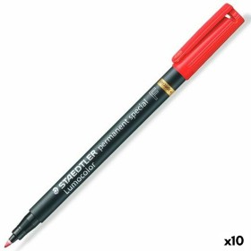 Marqueur permanent Staedtler Lumocolor Rouge 10 Unités: Plus de 300.000 produits de grandes marques en vente directe à prix usin