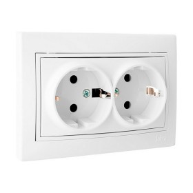 Socle de prise Solera Europa erp60/2u Double Obturateur Blanc Intégré 250 V 16 A: Plus de 300.000 produits de grandes marques en