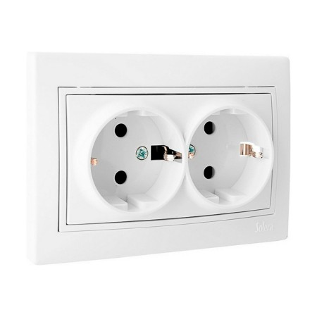 Socle de prise Solera Europa erp60/2u Double Obturateur Blanc Intégré 250 V 16 A: Plus de 300.000 produits de grandes marques en