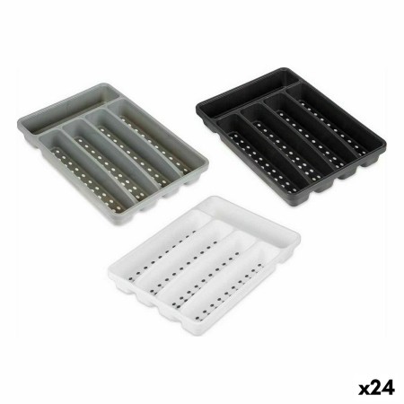 Range-couverts Kinvara CN19128-1 Blanc Noir polypropylène 22,5 x 4,5 x 32 cm (24 Unités): Plus de 300.000 produits de grandes ma