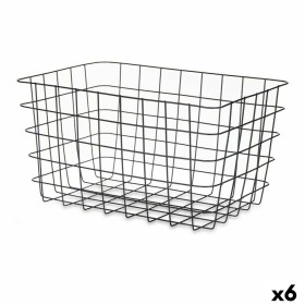 Panier Multi-usages Kinvara W5759K-L BLACK Noir Métal 38,5 x 20,5 x 28 cm Rectangulaire (6 Unités): Plus de 300.000 produits de 