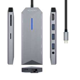 Hub USB Aisens ASUC-9P001-GR Noir Gris 100 W: Plus de 300.000 produits de grandes marques en vente directe à prix usine sur cade