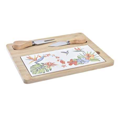 Plateau à fromages DKD Home Decor Bambou Grès 24,5 x 20 x 1,2 cm (4 Unités): Plus de 300.000 produits de grandes marques en vent