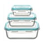 Ensemble de 3 Boîtes à Lunch 5five Simply Smart Bleu Transparent Verre 300 ml 690 ml 1000 L 800 g: Plus de 300.000 produits de g