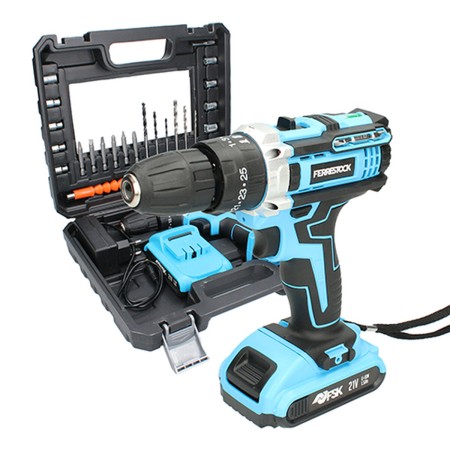 Set de forage et accessoires Ferrestock FSKTAB101 21 V 25 Pièces: Plus de 300.000 produits de grandes marques en vente directe à