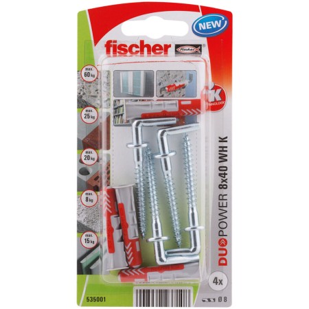 Pitons Fischer DuoPower 535001 Crampons 8 x 40 mm 4 Unités: Plus de 300.000 produits de grandes marques en vente directe à prix 