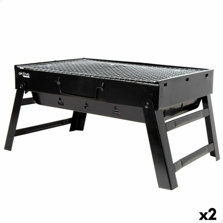 Barbecue Portable Aktive Rectangulaire Noir 50 x 23 x 30 cm (2 Unités): Plus de 300.000 produits de grandes marques en vente dir