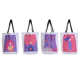 Sac en toile DKD Home Decor Blanc polialgodon Polyester 43 x 15 x 40 cm (4 Unités): Plus de 300.000 produits de grandes marques 