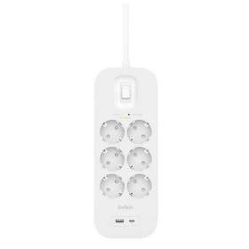 Multiprise 6 Prises avec Interrupteur Belkin Connect SRB002VF2M Blanc: Plus de 300.000 produits de grandes marques en vente dire