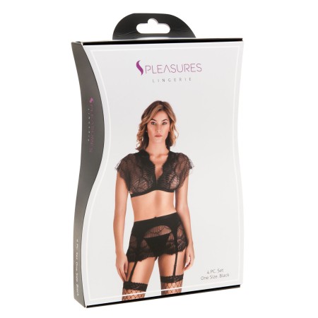 Ensemble de Lingerie S Pleasures Noir (Taille unique): Plus de 300.000 produits de grandes marques en vente directe à prix usine
