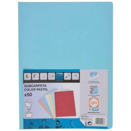 Sous-dossier Elba Bleu pastel A4 50 Pièces (5 Unités): Plus de 300.000 produits de grandes marques en vente directe à prix usine