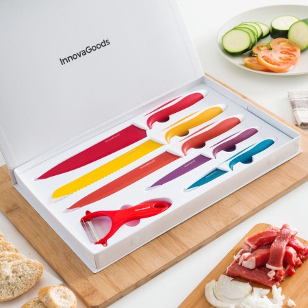 Ensemble de Couteaux en Céramique et Éplucheur Knoolvs InnovaGoods 6 Pièces: Plus de 300.000 produits de grandes marques en vent