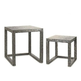 Table d'appoint Gris Nacre noire Contre-plaqué (2 Pièces): Plus de 300.000 produits de grandes marques en vente directe à prix u
