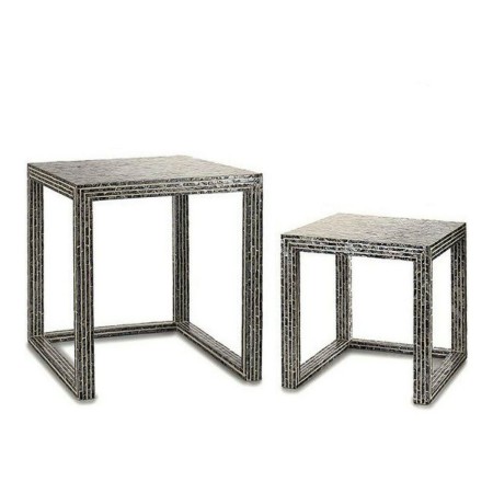 Table d'appoint Gris Nacre noire Contre-plaqué (2 Pièces): Plus de 300.000 produits de grandes marques en vente directe à prix u