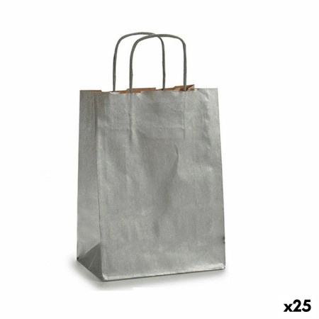 Sac en papier Pincello 18241 Argenté 18 x 8 x 31 cm (25 Unités): Plus de 300.000 produits de grandes marques en vente directe à 