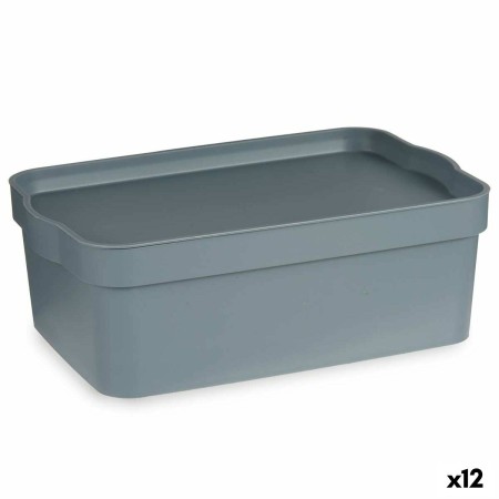 Boîte de rangement avec couvercle Kipit TP593-2 Gris Plastique 6 L 21,5 x 11 x 32 cm (12 Unités): Plus de 300.000 produits de gr