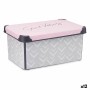 Boîte de rangement avec couvercle Kipit Vibes Gris Rose Plastique 10 L 22,7 x 16,5 x 34,5 cm (12 Unités): Plus de 300.000 produi