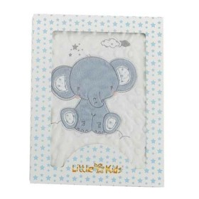 Couverture de bébé Eléphant Bleu Broderie Double face 100 x 75 cm: Plus de 300.000 produits de grandes marques en vente directe 