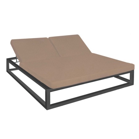 Chaise longue Luana Double Moka 180 x 200 x 43 cm Graphite: Plus de 300.000 produits de grandes marques en vente directe à prix 