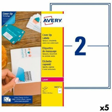 Etiquettes pour Imprimante Avery L4611 Blanc 25 Volets 199,6 x 143,5 mm (5 Unités): Plus de 300.000 produits de grandes marques 