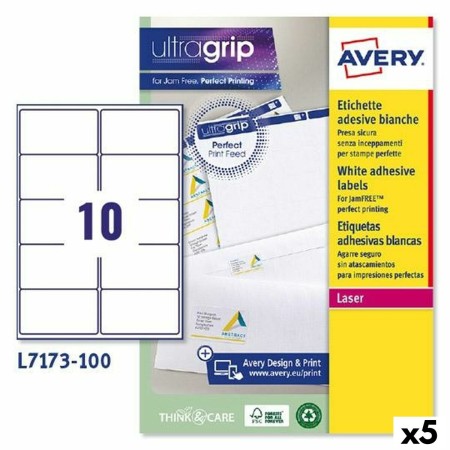 Etiquettes pour Imprimante Avery L7173 Blanc 100 Volets 99,1 x 57 mm (5 Unités): Plus de 300.000 produits de grandes marques en 
