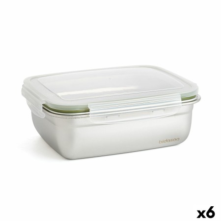Boîte à lunch hermétique Bidasoa Theo Rectangulaire 1,8 L 23 x 18 x 8 cm Métal (6 Unités): Plus de 300.000 produits de grandes m