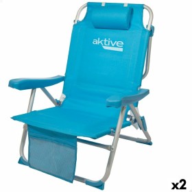 Chaise Pliante avec Repose-Tête Aktive 49 x 80 x 58 cm Bleu (2 Unités): Plus de 300.000 produits de grandes marques en vente dir