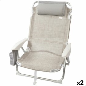 Chaise Pliante avec Repose-Tête Aktive Ibiza Beige 51 x 76 x 45 cm (2 Unités): Plus de 300.000 produits de grandes marques en ve