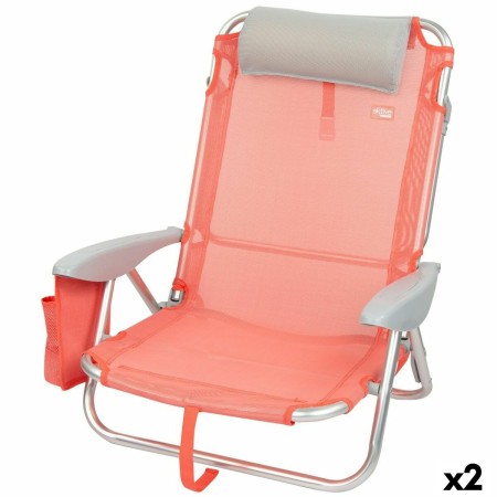 Chaise Pliante avec Repose-Tête Aktive Flamingo Corail 51 x 76 x 45 cm (2 Unités): Plus de 300.000 produits de grandes marques e