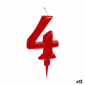Bougie Anniversaire Rouge Numéro 4 (12 Unités): Plus de 300.000 produits de grandes marques en vente directe à prix usine sur ca