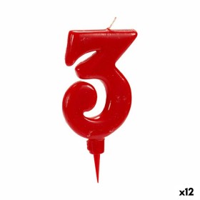 Bougie Anniversaire Rouge Numéro 3 (12 Unités): Plus de 300.000 produits de grandes marques en vente directe à prix usine sur ca