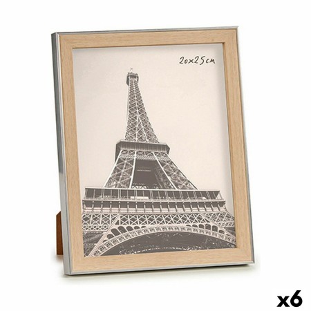 Cadre photo 23 x 27 x 2 cm Argenté Marron Plastique verre (6 Unités): Plus de 300.000 produits de grandes marques en vente direc