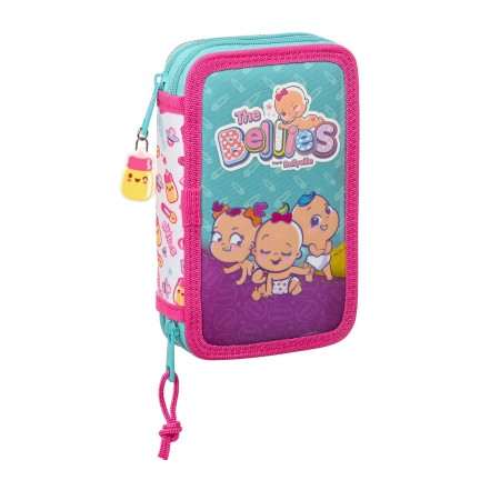 Plumier double The Bellies Blanc Violet Turquoise 12.5 x 19.5 x 4 cm (28 Pièces): Plus de 300.000 produits de grandes marques en
