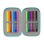 Plumier double The Bellies Blanc Violet Turquoise 12.5 x 19.5 x 4 cm (28 Pièces): Plus de 300.000 produits de grandes marques en