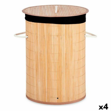 Panier à linge Kipit BA1315-436 Noir Naturel Métal Bambou Bois MDF 48 L (4 Unités): Plus de 300.000 produits de grandes marques 