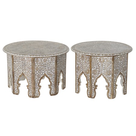 Jeu de 2 tables DKD Home Decor Naturel 75 x 75 x 45 cm 70 x 70 x 46 cm: Plus de 300.000 produits de grandes marques en vente dir
