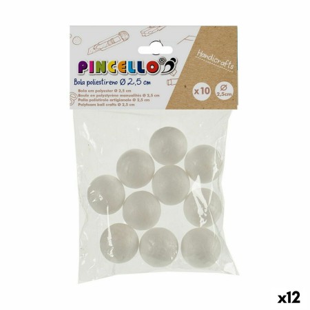 Matériaux pour travaux manuels Pincello DIAM 2.5 CM Balles polystyrène Ø 2,5 cm Blanc 12 Unités: Plus de 300.000 produits de gra