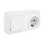 Socle de prise Solera mur63u Schuko Bipolaire Double Interrupteur/Commutateur Blanc Surface 16 A: Plus de 300.000 produits de gr