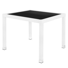 Table de Salle à Manger Marlene Aluminium Verre Rotin Verre trempé 90 x 90 x 76 cm: Plus de 300.000 produits de grandes marques 