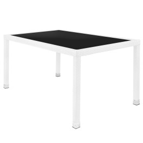 Table de Salle à Manger Marlene Aluminium Verre Rotin Verre trempé 160 x 90 x 76 cm: Plus de 300.000 produits de grandes marques