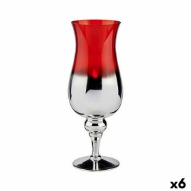 Bougeoir Verre Rouge Argenté 13 x 35 x 13 cm (6 Unités): Plus de 300.000 produits de grandes marques en vente directe à prix usi