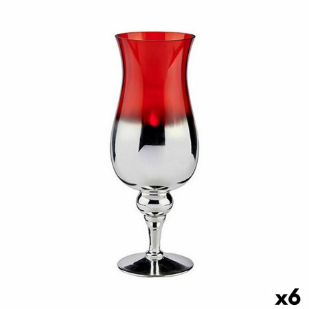 Bougeoir Verre Rouge Argenté 13 x 35 x 13 cm (6 Unités): Plus de 300.000 produits de grandes marques en vente directe à prix usi