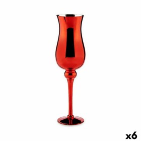 Bougeoir Verre Rouge 13,5 x 4,5 x 13,5 cm (6 Unités): Plus de 300.000 produits de grandes marques en vente directe à prix usine 