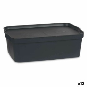Boîte de rangement avec couvercle Kipit TP595-1 Anthracite Plastique 14 L 29,5 x 14,3 x 45 cm (12 Unités): Plus de 300.000 produ